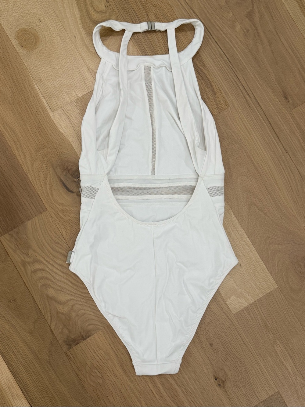 Neiman Marcus Shan White High-Neck One-Piece Swimsuit Size 6 - Picture 3 of 6